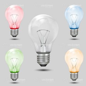 Different colorful bulb